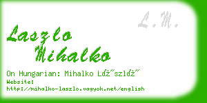 laszlo mihalko business card